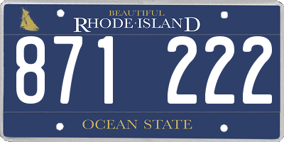 RI license plate 871222