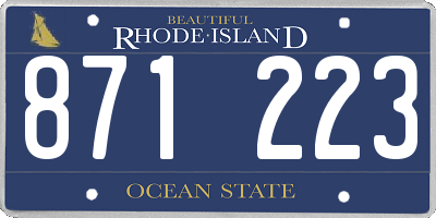 RI license plate 871223