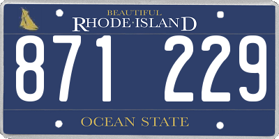 RI license plate 871229