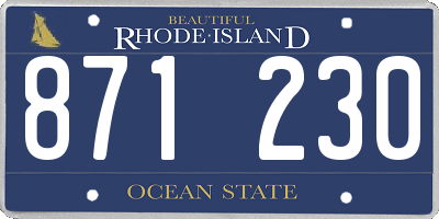 RI license plate 871230