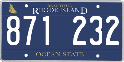 RI license plate 871232
