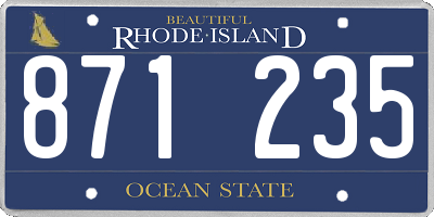 RI license plate 871235