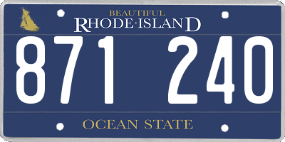 RI license plate 871240