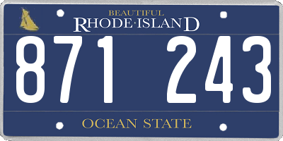 RI license plate 871243