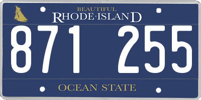 RI license plate 871255