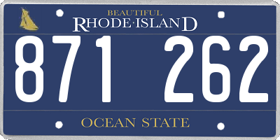 RI license plate 871262