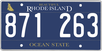 RI license plate 871263