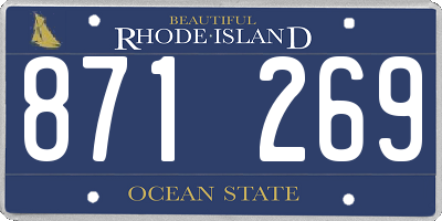RI license plate 871269