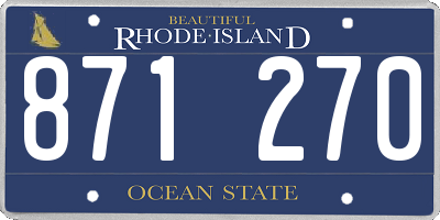 RI license plate 871270