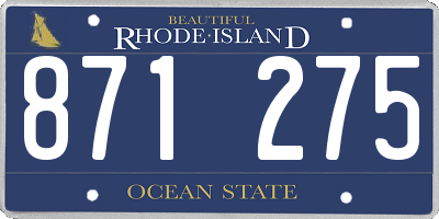 RI license plate 871275