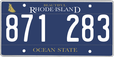 RI license plate 871283