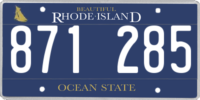 RI license plate 871285
