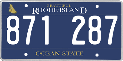 RI license plate 871287