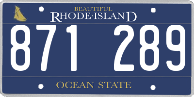 RI license plate 871289