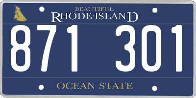 RI license plate 871301