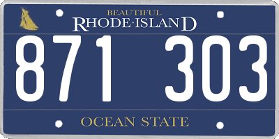 RI license plate 871303