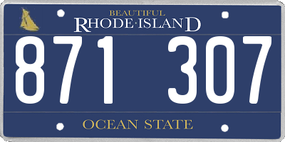 RI license plate 871307