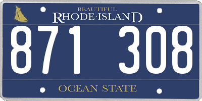 RI license plate 871308