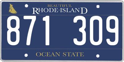 RI license plate 871309
