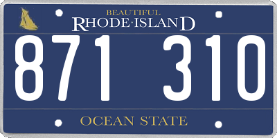 RI license plate 871310