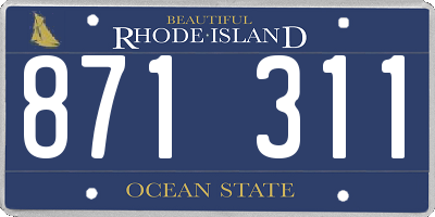RI license plate 871311