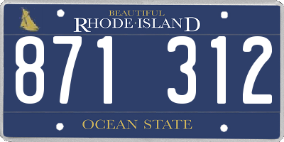 RI license plate 871312