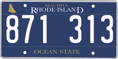 RI license plate 871313