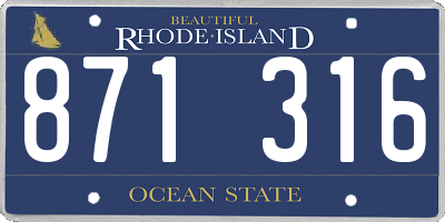 RI license plate 871316