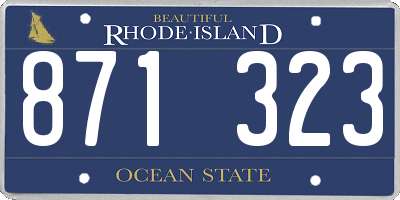RI license plate 871323