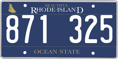 RI license plate 871325