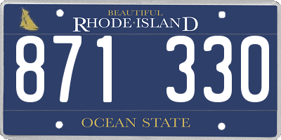 RI license plate 871330