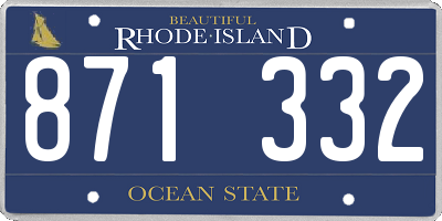 RI license plate 871332