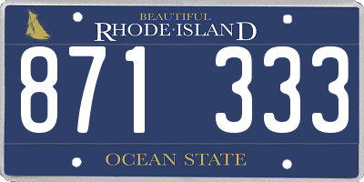 RI license plate 871333