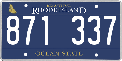 RI license plate 871337