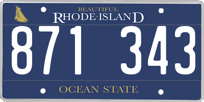 RI license plate 871343