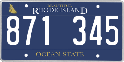 RI license plate 871345
