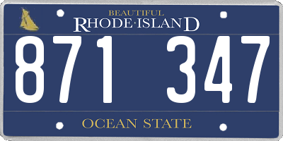 RI license plate 871347