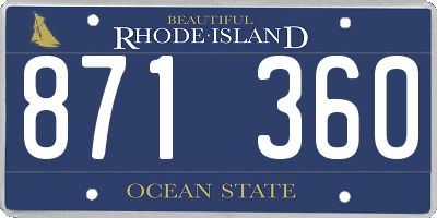 RI license plate 871360