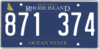 RI license plate 871374