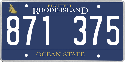 RI license plate 871375