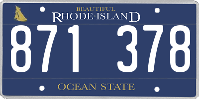 RI license plate 871378