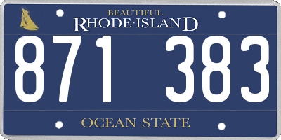 RI license plate 871383