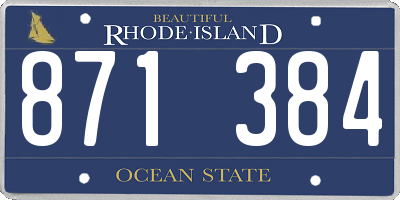 RI license plate 871384