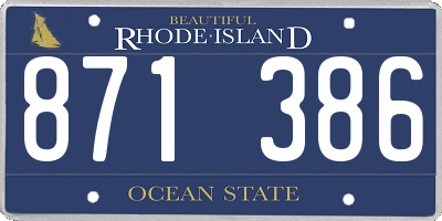 RI license plate 871386