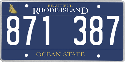 RI license plate 871387