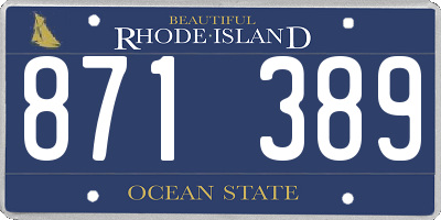 RI license plate 871389