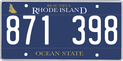 RI license plate 871398