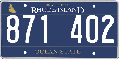 RI license plate 871402