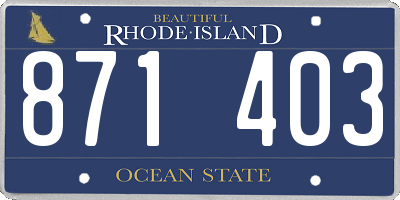 RI license plate 871403