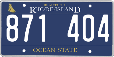 RI license plate 871404